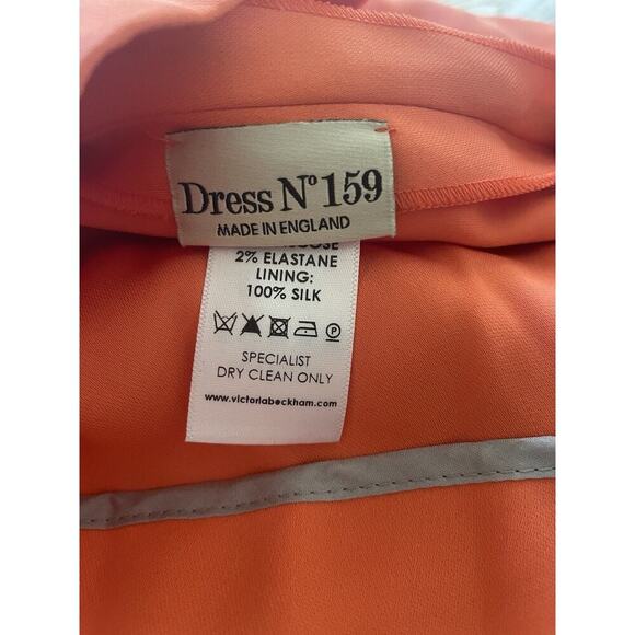 Victoria Beckham Iconic Orange Tangerine Cocktail Bodycon Dress Halter Pencil - Picture 11 of 16